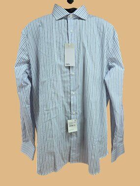 Nordstrom Rack Blue Pinstripe Dress Shirt 17.5/34-35 XL